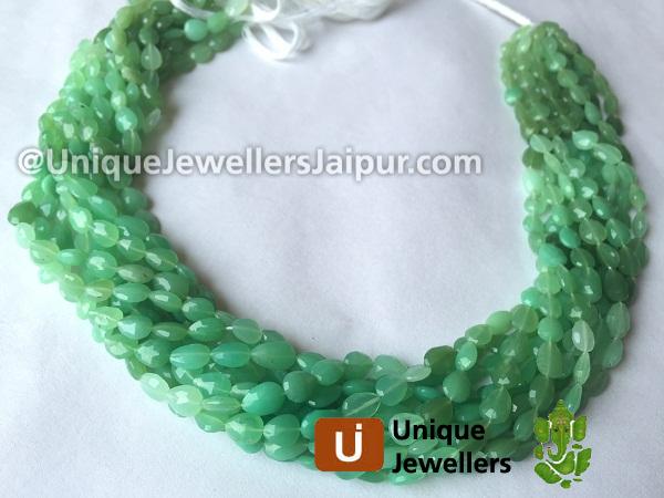 Chrysoprase Faceted Pear Beads